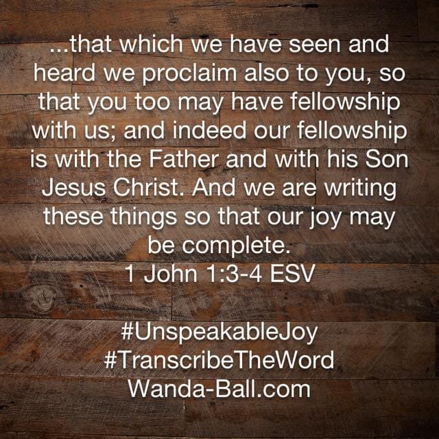 unspeakable joy 1 john 1:3-4
