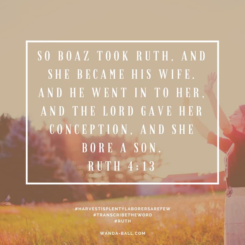 Harvest is plenty Ruth 4-13