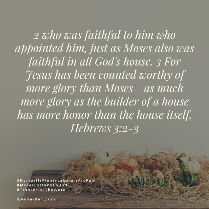 Moses lost and found Hebrews 3:2-3