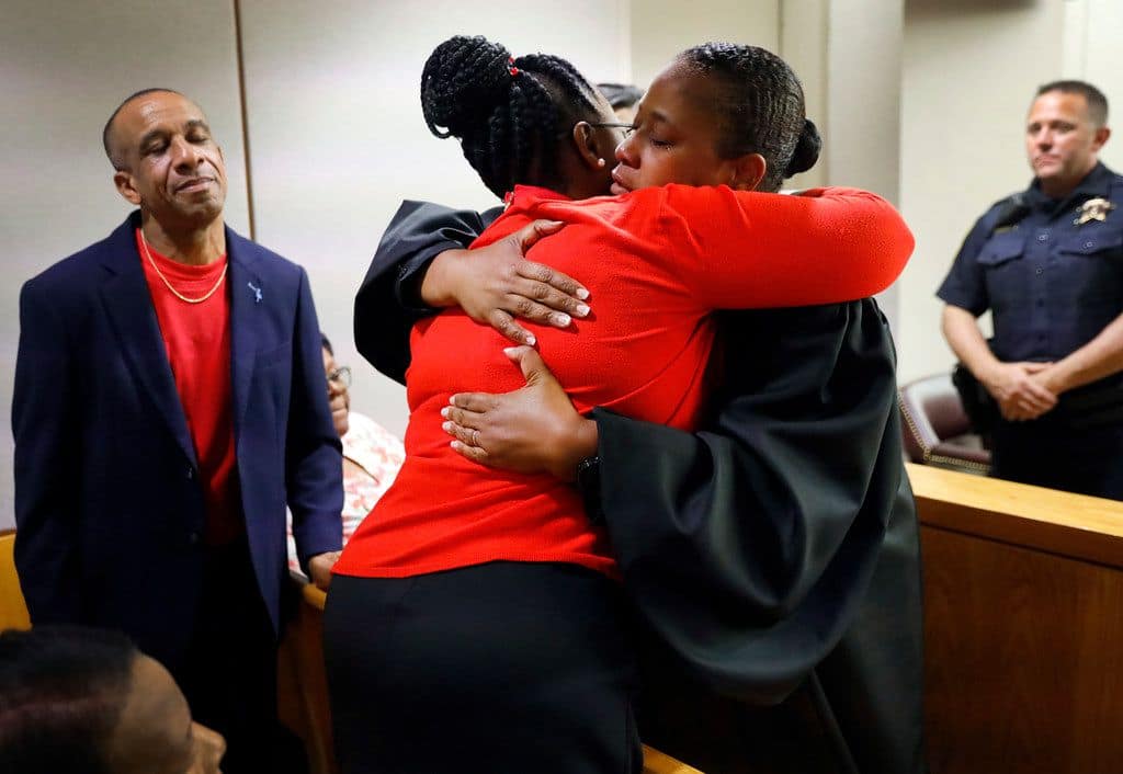Botham Jean mother hugs Judge