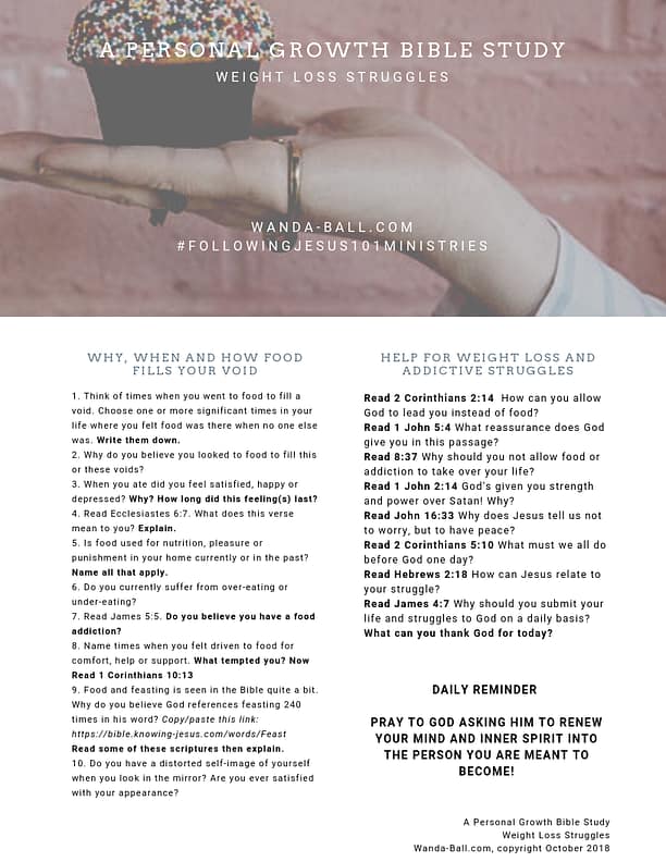 a personal growth bible study weight loss struggles