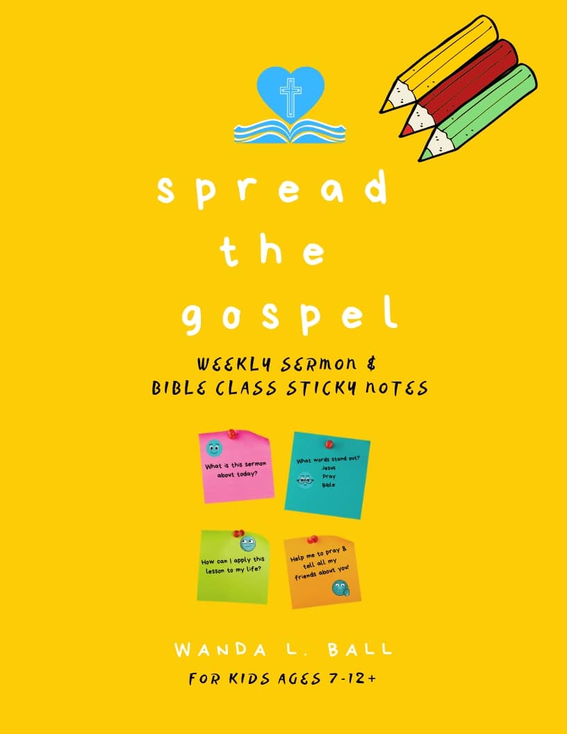 spread the gospel sermon & bible class sticky notes for kids